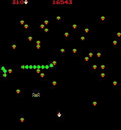 Arcade version of Centipede