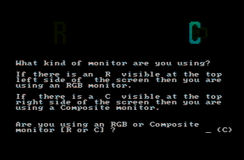 BurgerTime monitor selection with old CGA composite graphics
