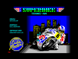 Super Bike TransAm ZX Spectrum loading screen
