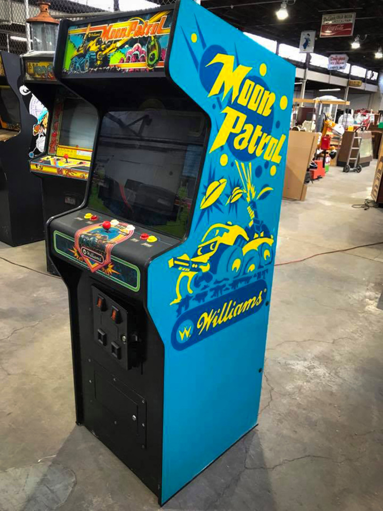 Moon Patrol arcade cabinet